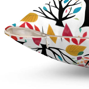 Colorful Leaves Tree Pillow - Vibrant Home Decor - Dipaliz - Throw Pillows