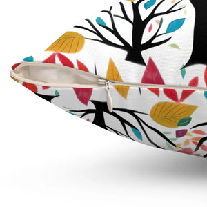 Colorful Leaves Tree Pillow - Vibrant Home Decor - Dipaliz - Throw Pillows