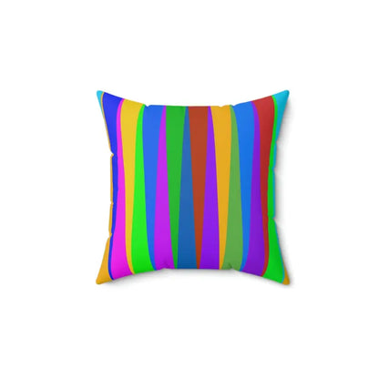 Brighten your Room: Vibrant Striped Polyester Square Pillow - Home Decor