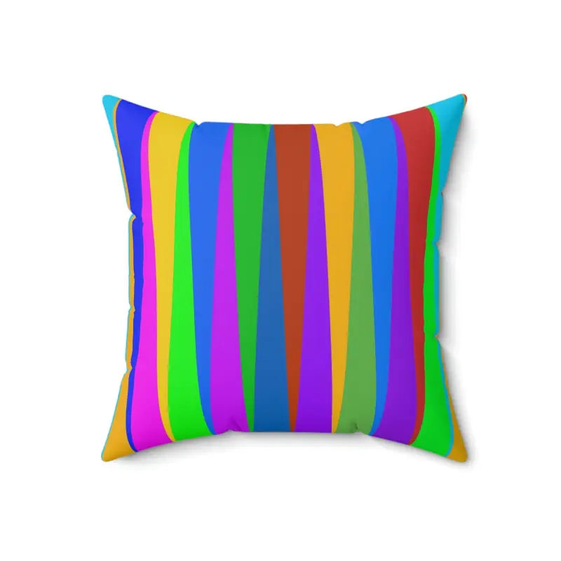 Brighten your Room: Vibrant Striped Polyester Square Pillow - Home Decor