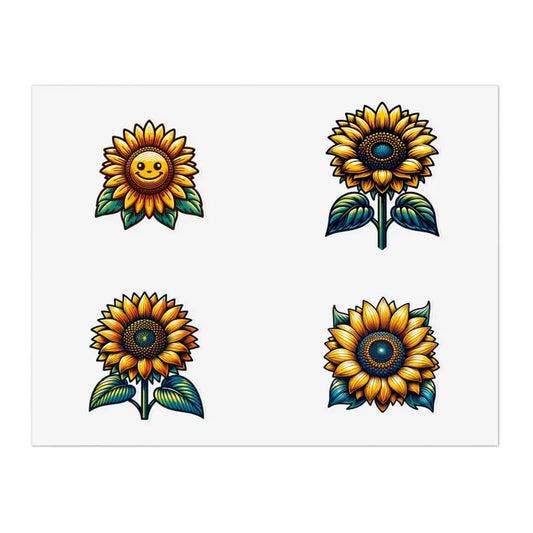 Elevate your Style with Dipaliz Large Sunflower Sticker Sheets - 11’’ × 8.5’’ / Transparent / Die-cut Paper Products