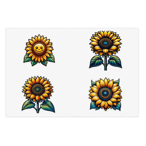 Large Sunflowers Sticker Sheets - Bold Vibrant Decals - Dipaliz - 6’’ × 4’’ / Transparent / Die-cut - Decorative