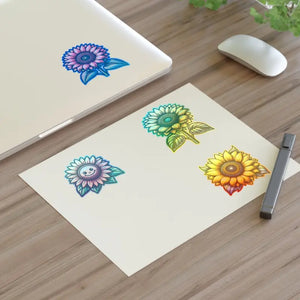 Large Sunflowers Sticker Sheets - Bold Vibrant Decals - Dipaliz - Decorative Stickers