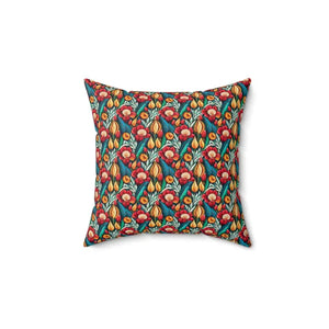Polyester Square Pillow Bold Flowers Pattern Decor Dipaliz - 14’’ × - Throw Pillows
