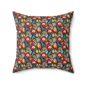 Polyester Square Pillow Flowers Pattern Bold Decor - Dipaliz - 20’’ × - Throw Pillows
