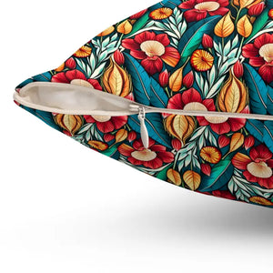 Polyester Square Pillow Bold Flowers Pattern Decor Dipaliz - Throw Pillows