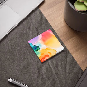 Post It® Note Pads Rainbow Watercolors Vibrant Desk Set - Dipaliz - Sticky Notes