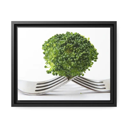 Broccoli Bliss Matte Canvas for Eco-friendly Elegance - 14″ x 11″ (horizontal) / Black / 1.25’’