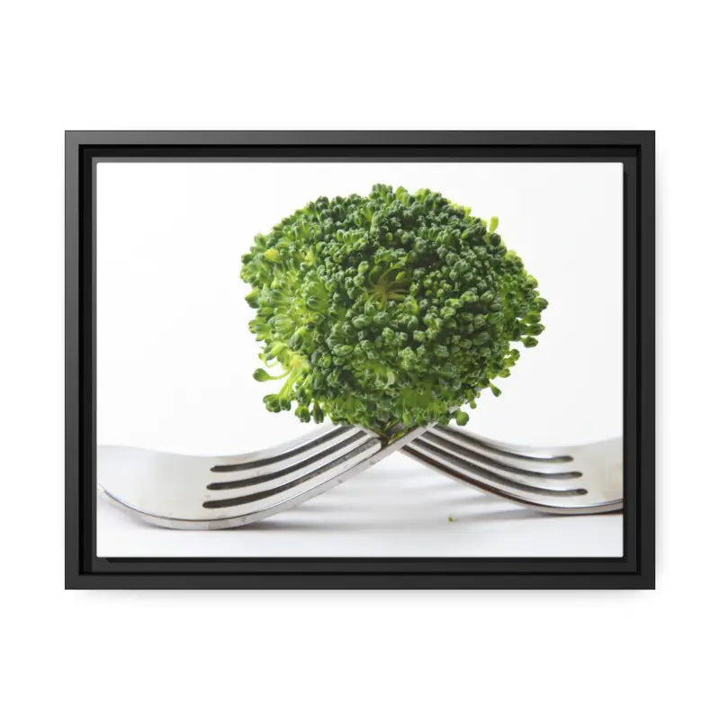 Broccoli Bliss Matte Canvas for Eco-friendly Elegance - 16″ x 12″ (horizontal) / Black / 1.25’’