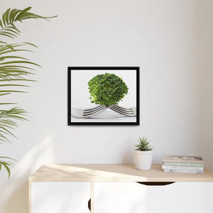 Matte Canvas Black Frame Broccoli Floret Wall Art - Dipaliz - Posters Prints & Visual Artwork