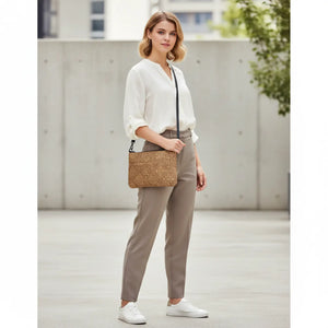 Brown Geometric Crossbody Bag - Faux Leather Glow - Dipaliz - Cross Body Bags