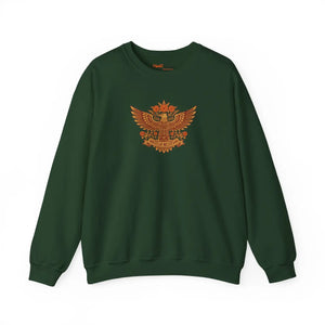 Brown Heraldic Eagle Crewneck Sweatshirt, Vintage Crest Graphic - Sweatshirts