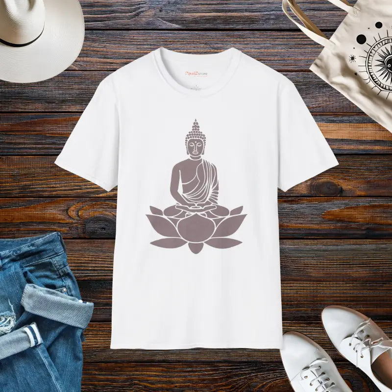 Buddha Meditation Unisex Softstyle T-shirt - White / s