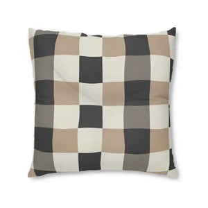 Buffalo Check Tufted Floor Pillow - Beige Gray Square - Dipaliz - 30’’ × - Throw Pillows