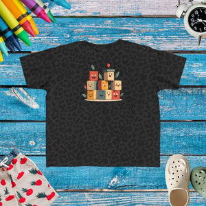 Building Blocks Tee - Vibrant Playful Cartoon Cotton Top - Dipaliz - Black Leopard / 2t - T-shirts