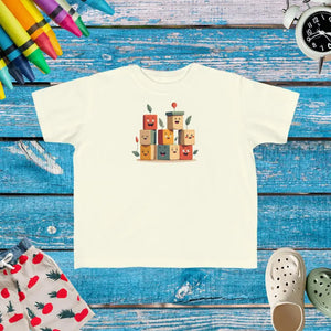 Building Blocks Tee - Vibrant Playful Cartoon Cotton Top - Dipaliz - Natural / 2t - T-shirts