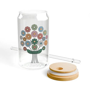 Sipper Glass with Bamboo Lid and Tritan Straw 16oz - Dipaliz - Tumblers