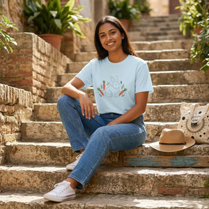 Dipaliz illustrated bunny tee cotton garment-dyed finish - t-shirts