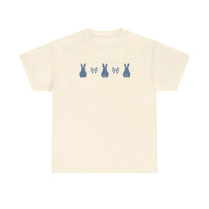 Minimal Bunny Lineup Tee - Soft Cotton Casual - Dipaliz - T-shirts