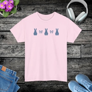 Minimal Bunny Lineup Tee - Soft Cotton Casual - Dipaliz - T-shirts