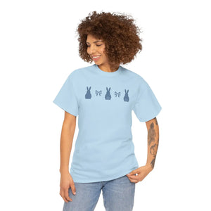 Minimal Bunny Lineup Tee - Soft Cotton Casual - Dipaliz - T-shirts