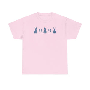 Minimal Bunny Lineup Tee - Soft Cotton Casual - Dipaliz - T-shirts