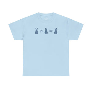 Minimal Bunny Lineup Tee - Soft Cotton Casual - Dipaliz - T-shirts