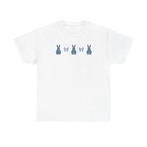 Minimal Bunny Lineup Tee - Soft Cotton Casual - Dipaliz - T-shirts