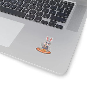 Kiss-cut Stickers - Bunny Eating Instant Noodles Design - Dipaliz - 2’’ × / Transparent - Paper Products