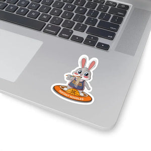 Kiss-cut Stickers - Bunny Eating Instant Noodles Design - Dipaliz - 3’’ × / White - Paper Products