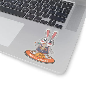 Kiss-cut Stickers - Bunny Eating Instant Noodles Design - Dipaliz - 4’’ × / Transparent - Paper Products