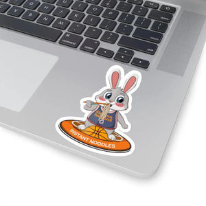 Kiss-cut Stickers - Bunny Eating Instant Noodles Design - Dipaliz - 4’’ × / White - Paper Products