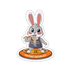 Kiss-cut Stickers - Bunny Eating Instant Noodles Design - Dipaliz - Paper Products