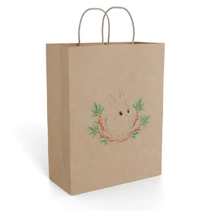 Paper Gift Bag - Hand-drawn Bunny Rabbit Design - Dipaliz - 10’’ x 13’’ / Kraft / Gifts Online