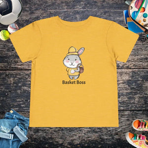 Easter Tee - Toddler Bunny Basket Design - Dipaliz - Heather Yellow Gold / 2t - Baby & Clothing