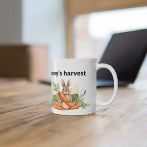 11oz Cute Rabbit Harvest Mug - Whimsical Garden Design - Dipaliz