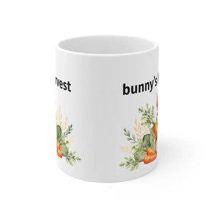 11oz Cute Rabbit Harvest Mug - Whimsical Garden Design - Dipaliz