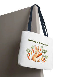 Harvest Tote Bag - Cute Easter Bunny Carrots Canvas - Dipaliz - 13’’ × / Navy Gifts Online