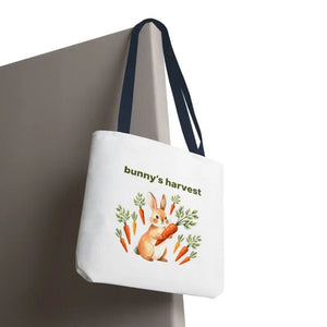Harvest Tote Bag - Cute Easter Bunny Carrots Canvas - Dipaliz - 16’’ × / Navy Gifts Online