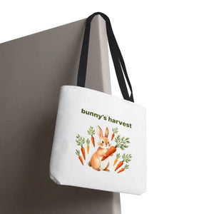 Harvest Tote Bag - Cute Easter Bunny Carrots Canvas - Dipaliz - 16’’ × / Black Gifts Online