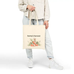 Canvas Tote Bag - Bunny Harvest Spring Easter Design - Dipaliz - Natural / 15’’ x 16’’ Gifts Online