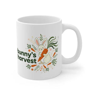Carrot Floral Coffee Mug - Cottagecore Bunny Design 11oz - Dipaliz