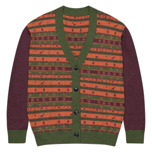Burgundy Green Striped Cardigan - Cozy Layering Essential - Dipaliz - 3xl - Cardigans