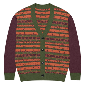 Burgundy Green Striped Cardigan - Cozy Layering Essential - Dipaliz - s - Cardigans