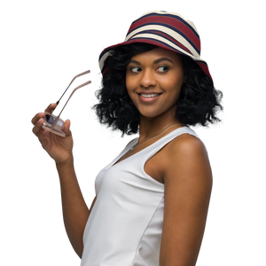 Burgundy Stripe Reversible Bucket Hat - Streetwear - Dipaliz - Hats