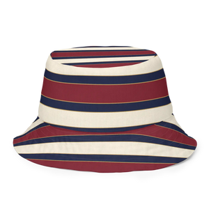Burgundy Stripe Reversible Bucket Hat - Streetwear - Dipaliz - Hats
