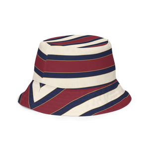 Burgundy Stripe Reversible Bucket Hat - Streetwear - Dipaliz - Hats
