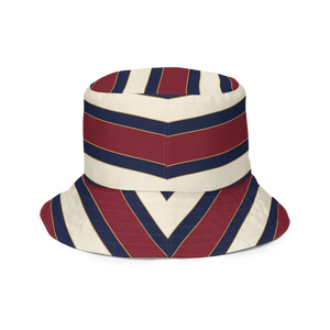 Burgundy Stripe Reversible Bucket Hat - Streetwear - Dipaliz - Hats