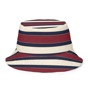 Burgundy Stripe Reversible Bucket Hat - Streetwear - Dipaliz - Hats