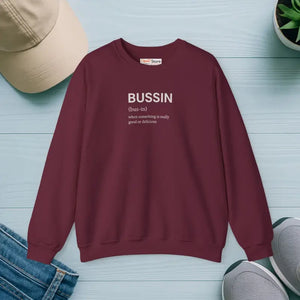 Bussin Crewneck Sweatshirt Cozy Vibes Pullover - Dipaliz - Maroon / s - Sweatshirts